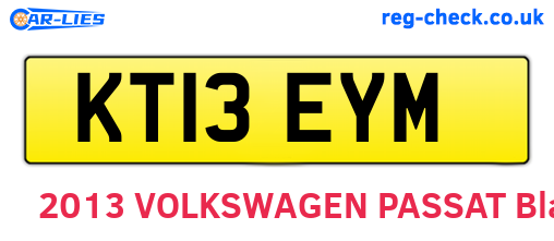 KT13EYM are the vehicle registration plates.