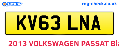 KV63LNA are the vehicle registration plates.