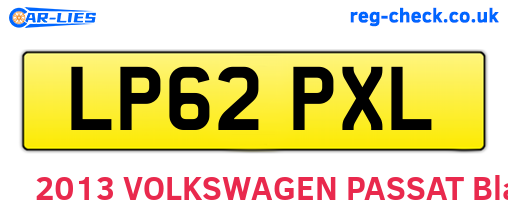 LP62PXL are the vehicle registration plates.