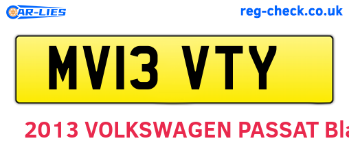 MV13VTY are the vehicle registration plates.
