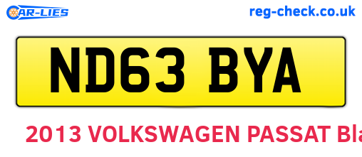 ND63BYA are the vehicle registration plates.