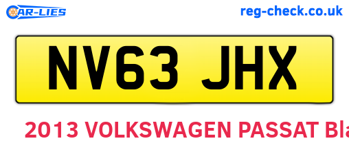 NV63JHX are the vehicle registration plates.