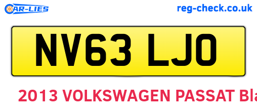 NV63LJO are the vehicle registration plates.
