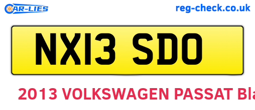 NX13SDO are the vehicle registration plates.