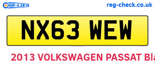 NX63WEW are the vehicle registration plates.