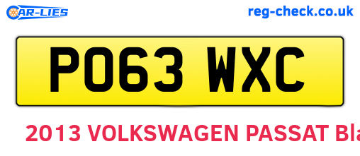 PO63WXC are the vehicle registration plates.