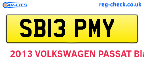 SB13PMY are the vehicle registration plates.