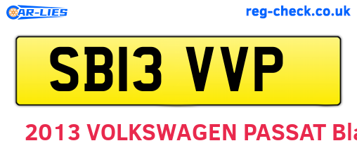 SB13VVP are the vehicle registration plates.