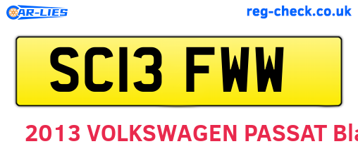 SC13FWW are the vehicle registration plates.