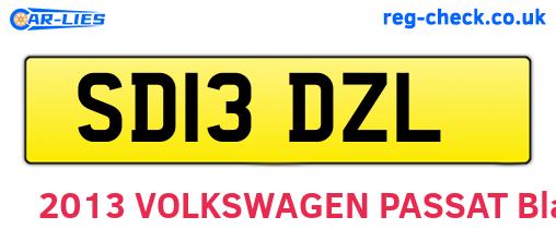 SD13DZL are the vehicle registration plates.