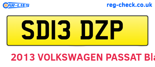 SD13DZP are the vehicle registration plates.