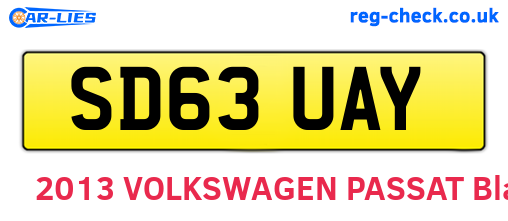 SD63UAY are the vehicle registration plates.