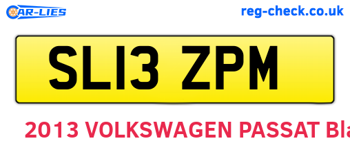SL13ZPM are the vehicle registration plates.