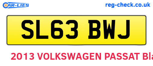 SL63BWJ are the vehicle registration plates.