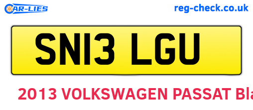 SN13LGU are the vehicle registration plates.