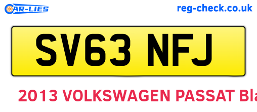 SV63NFJ are the vehicle registration plates.