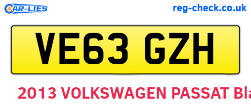 VE63GZH are the vehicle registration plates.