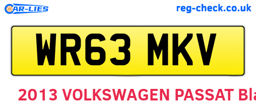 WR63MKV are the vehicle registration plates.