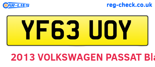 YF63UOY are the vehicle registration plates.