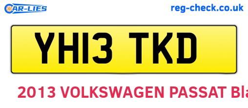 YH13TKD are the vehicle registration plates.