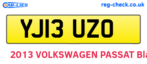 YJ13UZO are the vehicle registration plates.