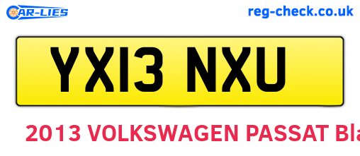 YX13NXU are the vehicle registration plates.