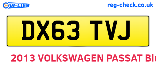 DX63TVJ are the vehicle registration plates.