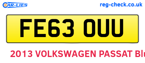 FE63OUU are the vehicle registration plates.