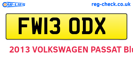 FW13ODX are the vehicle registration plates.