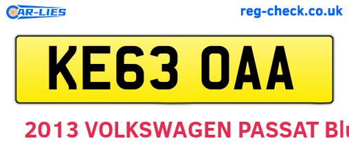 KE63OAA are the vehicle registration plates.