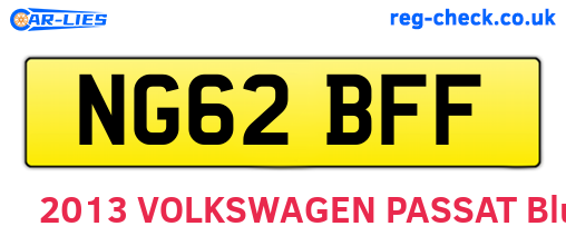 NG62BFF are the vehicle registration plates.