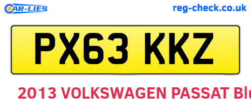 PX63KKZ are the vehicle registration plates.