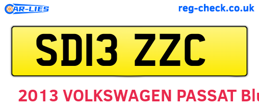 SD13ZZC are the vehicle registration plates.