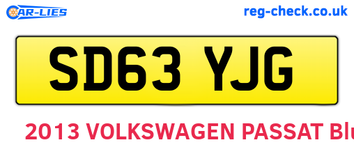 SD63YJG are the vehicle registration plates.