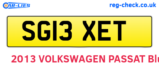 SG13XET are the vehicle registration plates.