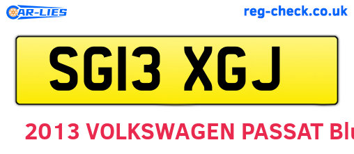 SG13XGJ are the vehicle registration plates.