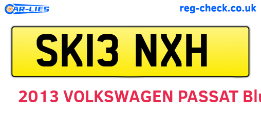 SK13NXH are the vehicle registration plates.