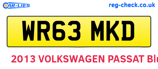 WR63MKD are the vehicle registration plates.