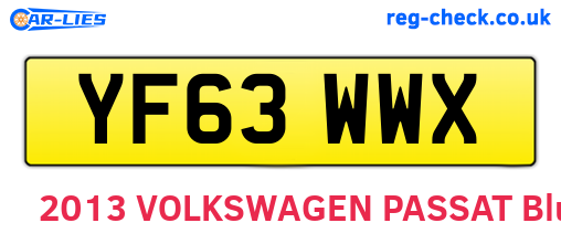 YF63WWX are the vehicle registration plates.