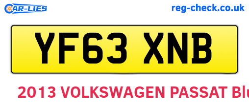 YF63XNB are the vehicle registration plates.