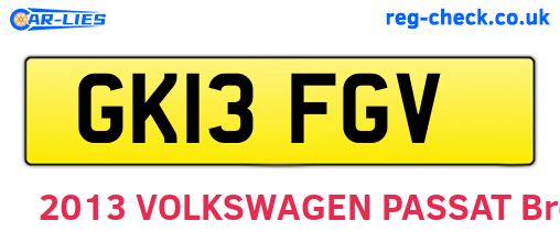 GK13FGV are the vehicle registration plates.