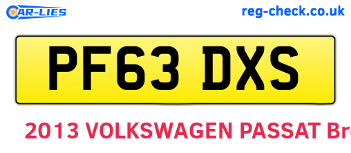 PF63DXS are the vehicle registration plates.