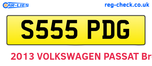 S555PDG are the vehicle registration plates.