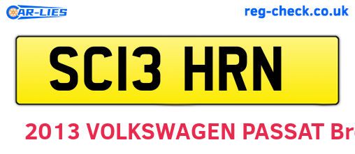 SC13HRN are the vehicle registration plates.