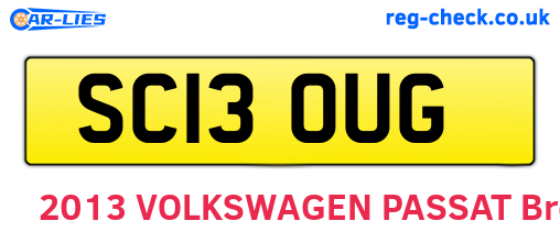 SC13OUG are the vehicle registration plates.