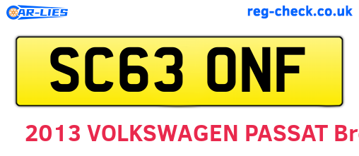 SC63ONF are the vehicle registration plates.