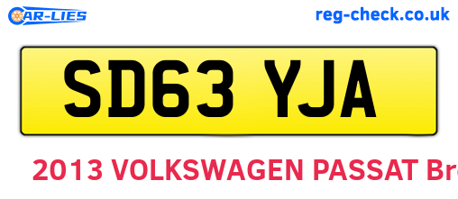 SD63YJA are the vehicle registration plates.