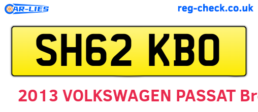 SH62KBO are the vehicle registration plates.