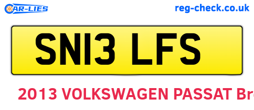 SN13LFS are the vehicle registration plates.