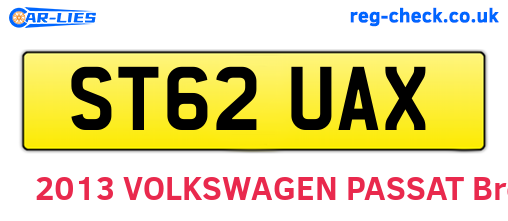 ST62UAX are the vehicle registration plates.